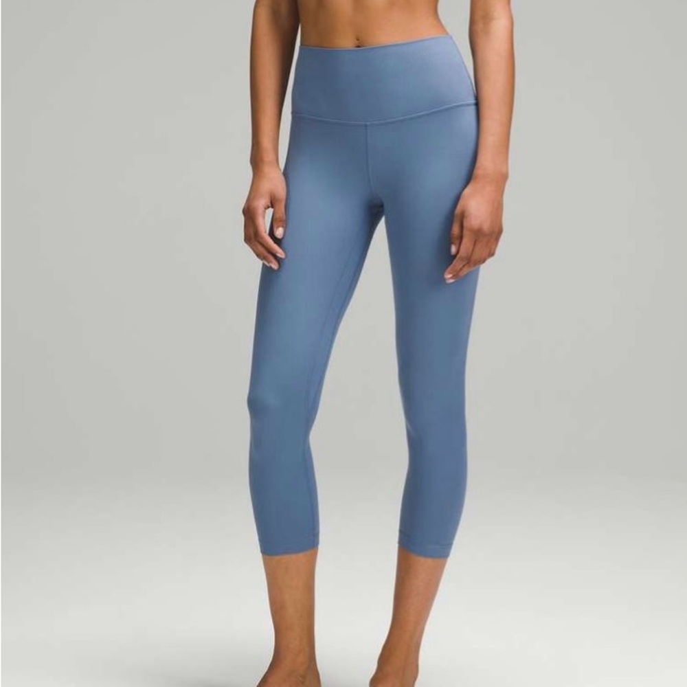 lululemon Align Ribbed Oasis Blue Cropped Leggings 23” High Waisted